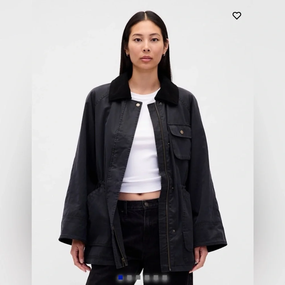 Gap Womens Waxed Barn Jacket, Black, Small - Picture 1 of 4